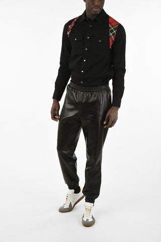 Leather Pants With Ankle Elastic Band
