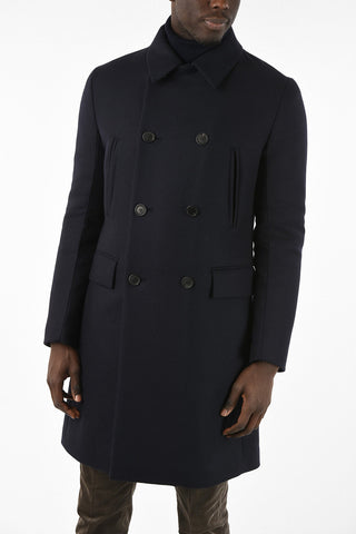 Virgin Wool Double Breasted center vent Coat