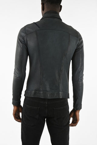 Leather Overshirt with snap Buttons