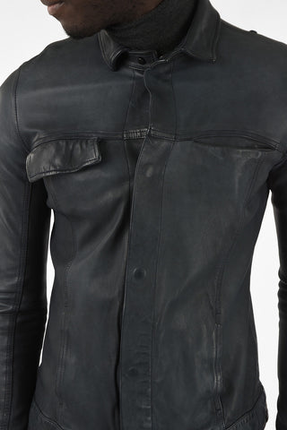 Leather Overshirt with snap Buttons