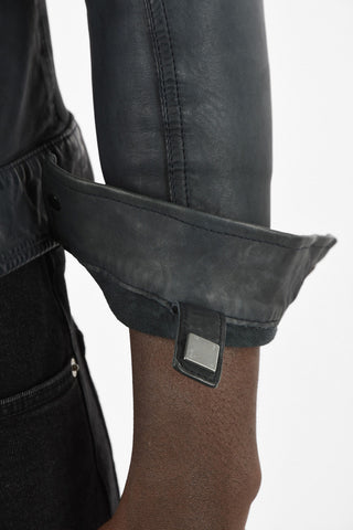 Leather Overshirt with snap Buttons