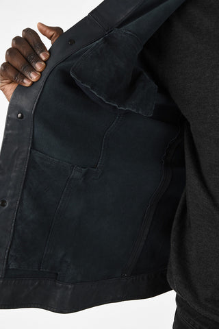 Leather Overshirt with snap Buttons