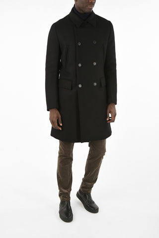 Virgin Wool Double Breasted center vent Coat