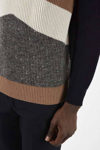 Wool Silk and Cashmere High Neck Sweater 