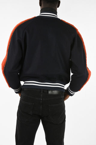 Wool Bomber With Shearling Details