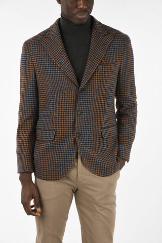 Wool and Cashmere Two Button Blazer With Peaked Lapel