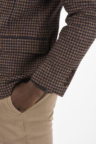 Wool and Cashmere Two Button Blazer With Peaked Lapel
