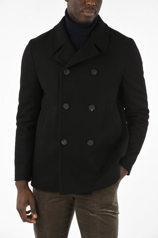 Double Breasted UGGIANO Jetted Pocket Coat with Center Vent