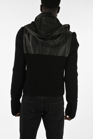 Destructured Knitted Jacket With Leather Details