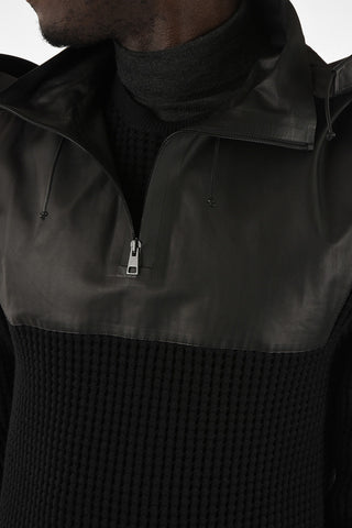 Destructured Knitted Jacket With Leather Details