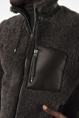 Shearling Jacket With Drawstring