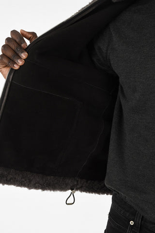 Shearling Jacket With Drawstring