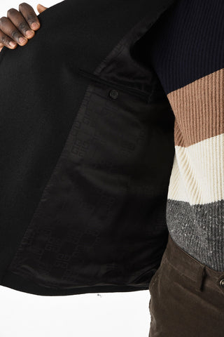 Wool Double-Breasted Coat with golden buttons