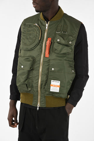 utility fatigue sleeveless jacket