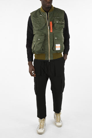 utility fatigue sleeveless jacket
