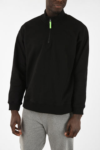 half zip mock-neck sweatshirt