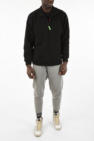 half zip mock-neck sweatshirt