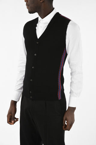 Sleeveless cardigan with Side Bands