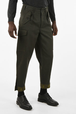 Wool Regular Waist Cargo Pants