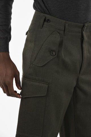 Wool Regular Waist Cargo Pants