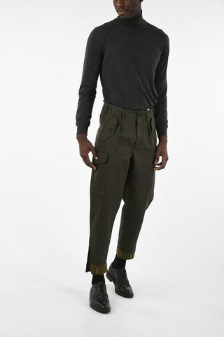 Wool Regular Waist Cargo Pants