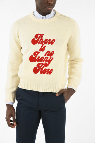 crew-neck sweater With Velvet Embroidery