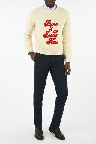 crew-neck sweater With Velvet Embroidery