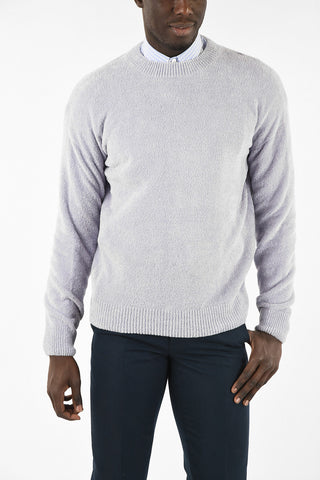 bouclé crew-neck sweater