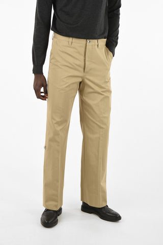 Cotton Straight Fit Pants with Jetted Pockets 
