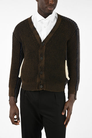 V-neck cable knit cardigan