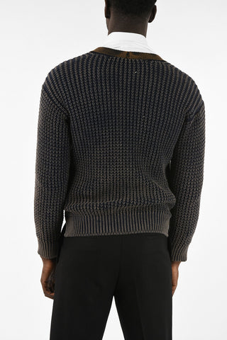 V-neck cable knit cardigan