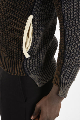 V-neck cable knit cardigan