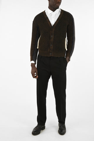 V-neck cable knit cardigan