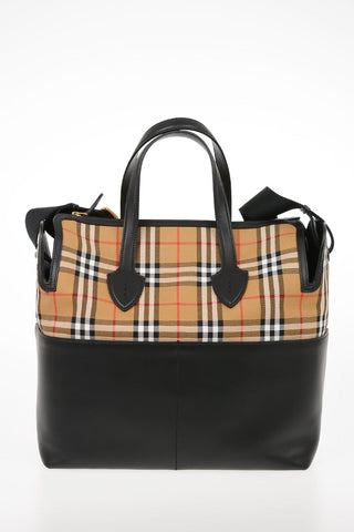 Leather Check Mummy Bag with changing table