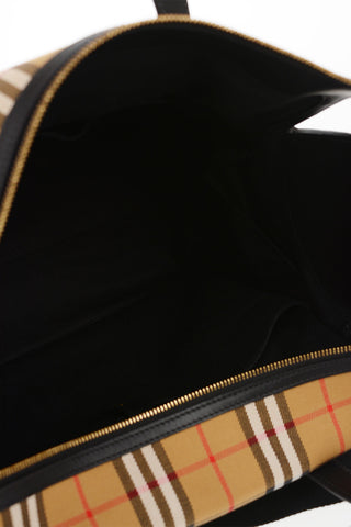 Leather Check Mummy Bag with changing table