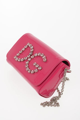 Leather Shoulder Bag with Jewel Detail