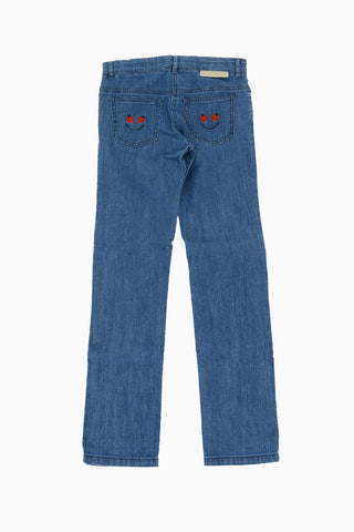 Stretch Denim Embroidered Jeans