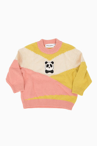 Wool and Cotton Sweater with Panda Embroidered