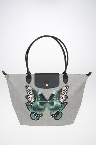 Fabric Tote Bag With Butterfly Print