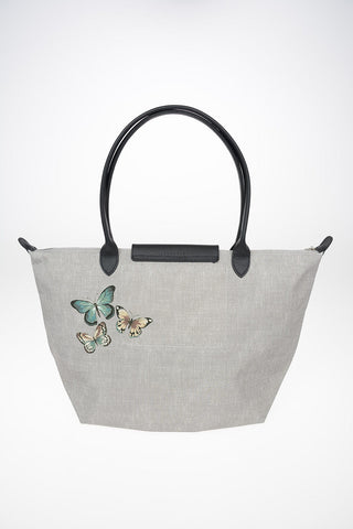 Fabric Tote Bag With Butterfly Print