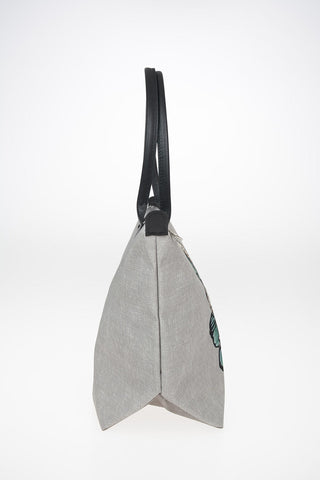 Fabric Tote Bag With Butterfly Print