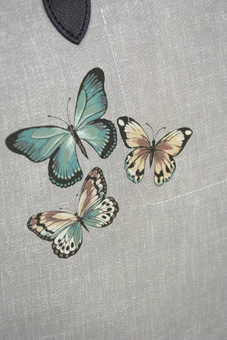 Fabric Tote Bag With Butterfly Print