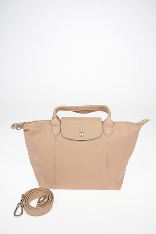 Leather LE PLIAGE Tote Bag with Removable Shoulder Strap