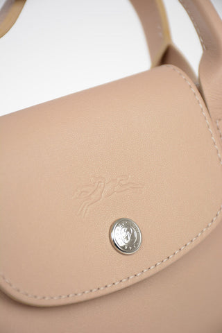 Leather LE PLIAGE Tote Bag with Removable Shoulder Strap
