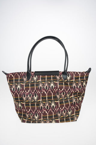 Printed Fabric LE PLIAGE Tote Bag with Leather Trimmings