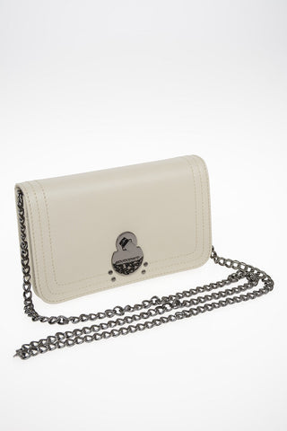 Leather Clutch With Removable Shoulder Chain