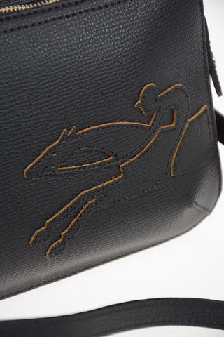Leather Crossbody Bag with Double Compartment