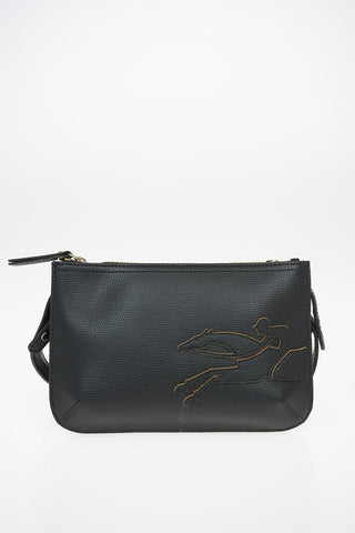 Leather Crossbody Bag with Double Compartment