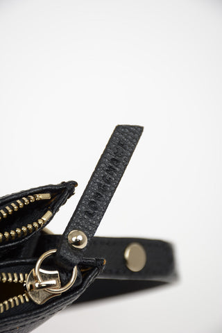 Leather Crossbody Bag with Double Compartment