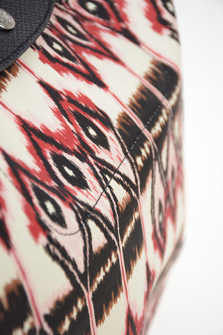 Printed Fabric LE PLIAGE Tote Bag with Leather Trimmings